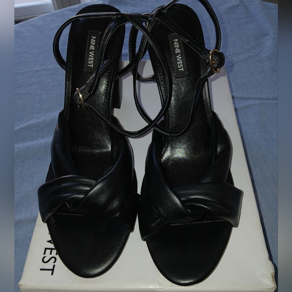Nine West Black Strappy Heels